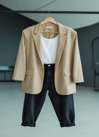 oversized blazer, tank top and jeans are the casual outfits