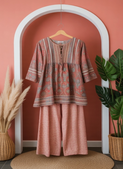 tunic top and palazzos are the casual outfits